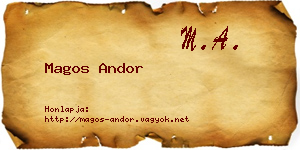 Magos Andor névjegykártya